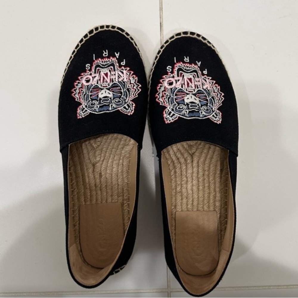 kenzo paris Espadrille Tiger Kenzo Leather shoes for women *AUTHENTIC*